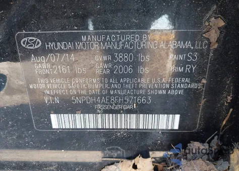 2015 Hyundai Elantra Se из США, поврежденный, VIN 5NPDH4AE8FH571663